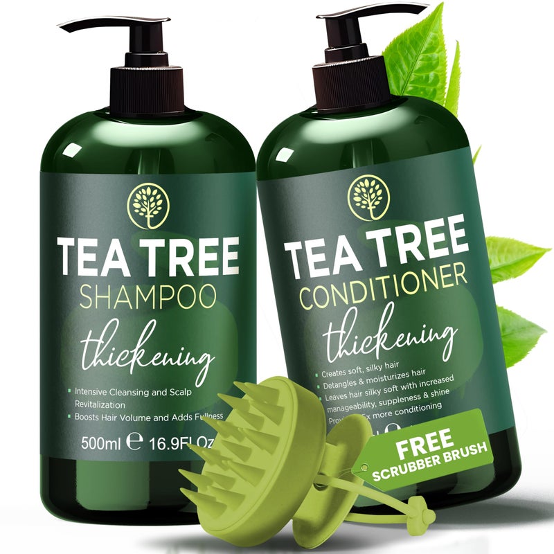 Tea Tree Shampoo  Conditioner Set  Thinning Hair Loss Treatments for Men and Women  Soothes Itchy Scalp  Dandruff  Boosts Hair Growth  Reduces Hair Loss  Sulfate  Paraben Free